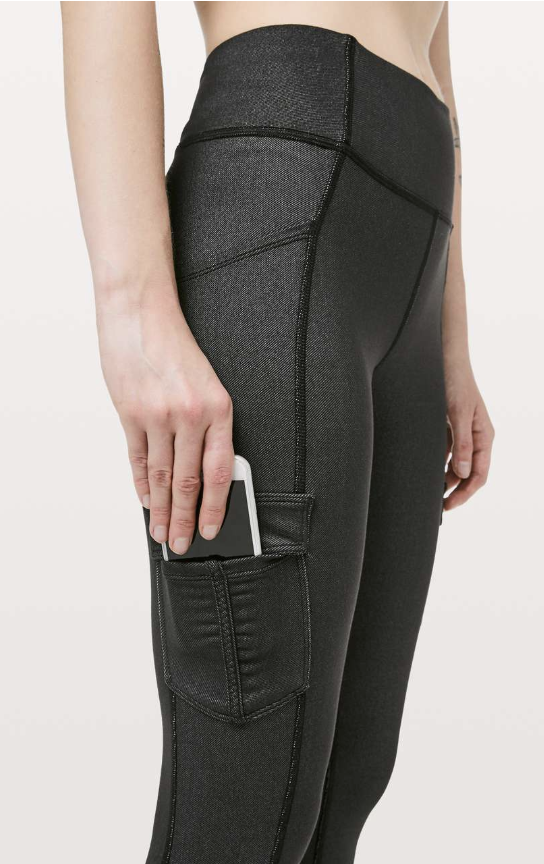 Lululemon Scenic Route 7/8 Tight 25" Inseam Black Sz 6