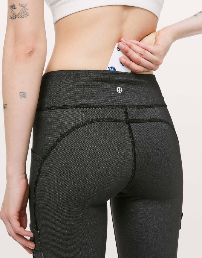 Lululemon Scenic Route 7/8 Tight 25" Inseam Black Sz 6