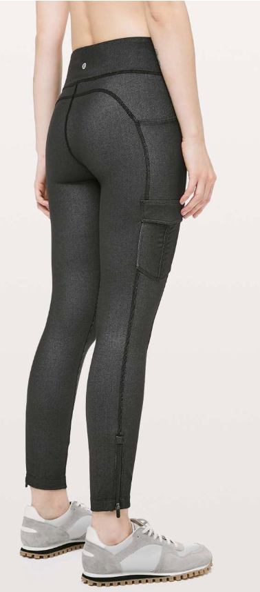 Lululemon Scenic Route 7/8 Tight 25" Inseam Black Sz 6