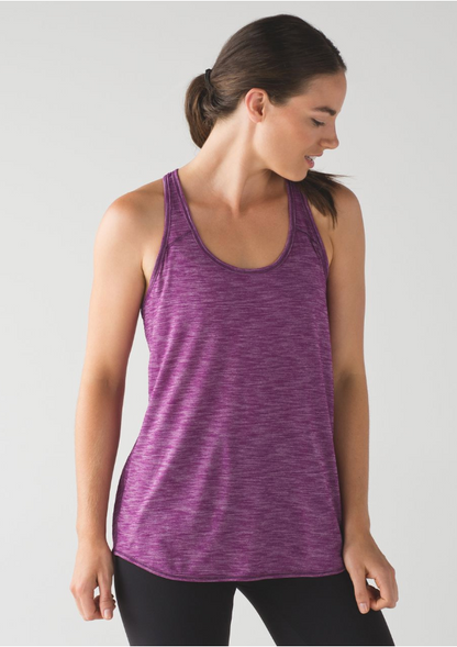 Lululemon Essential Tank Heathered Chilled Grape Sz 6