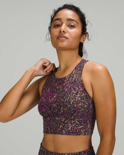 Lululemon Wunder Train Long-Line Bra Medium Support C/D Cups Topography Multi SZ 6