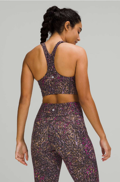 Lululemon Wunder Train Long-Line Bra Medium Support C/D Cups Topography Multi SZ 6