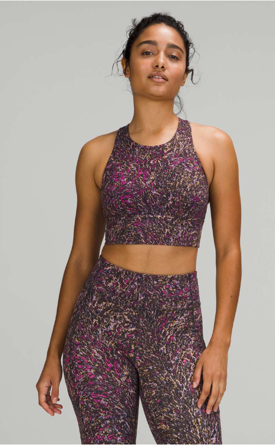 Lululemon Wunder Train Long-Line Bra Medium Support C/D Cups Topography Multi SZ 6