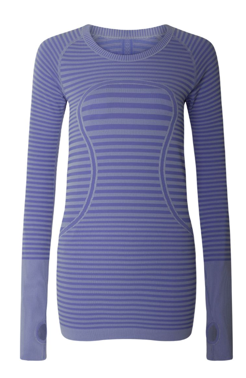 Lululemon Swiftly Tech Long Sleeve Crew Heathered Lullaby Sz 2