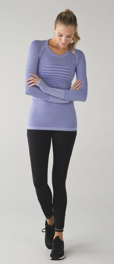 Lululemon Swiftly Tech Long Sleeve Crew Heathered Lullaby Sz 2