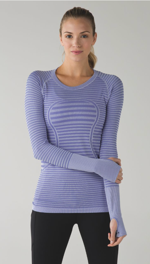 Lululemon Swiftly Tech Long Sleeve Crew Heathered Lullaby Sz 2