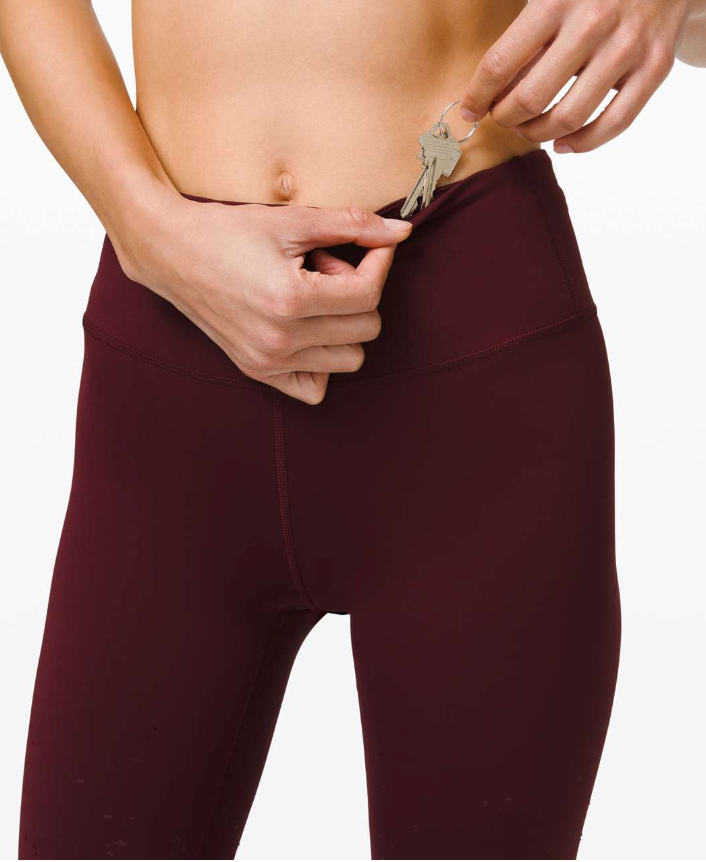 Lululemon RARE Speed Wunder Mid-Rise Tight 28" Inseam Speckle Shine Garnet/Garnet Sz 6