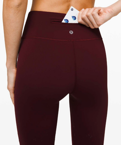 Lululemon RARE Speed Wunder Mid-Rise Tight 28" Inseam Speckle Shine Garnet/Garnet Sz 6