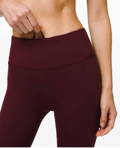 Lululemon RARE Speed Wunder Mid-Rise Tight 28" Inseam Speckle Shine Garnet/Garnet Sz 6