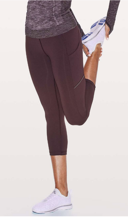 Lululemon Speed Up Crop 21" Inseam Black Cherry Sz 6