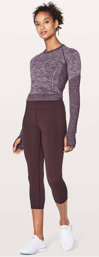 Lululemon Speed Up Crop 21" Inseam Black Cherry Sz 6