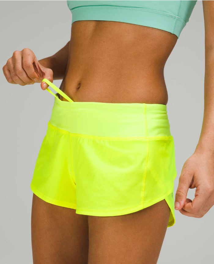 Lululemon Speed Up Low-Rise Short 2.5" Inseam Highlight Yellow Sz 8