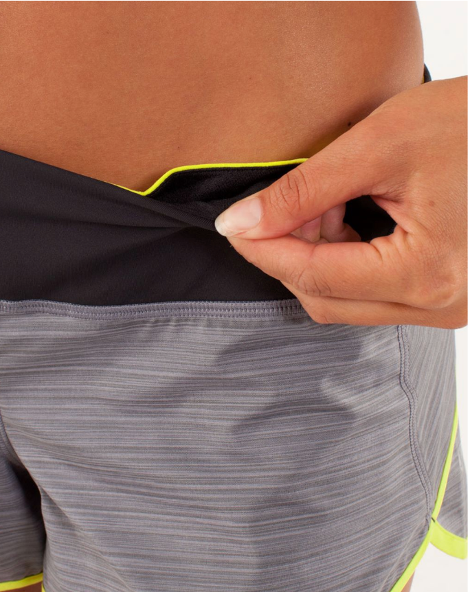 Lululemon Run: Speed Short 2.5" Inseam Twisted Stripe Fossil/Split Pea Black Sz 2