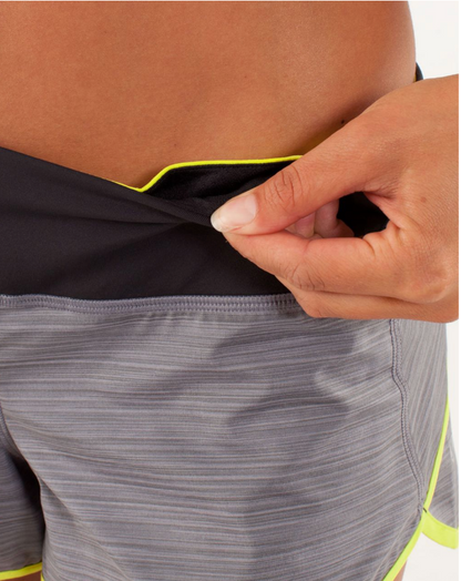 Lululemon Run: Speed Short 2.5" Inseam Twisted Stripe Fossil/Split Pea Black Sz 2