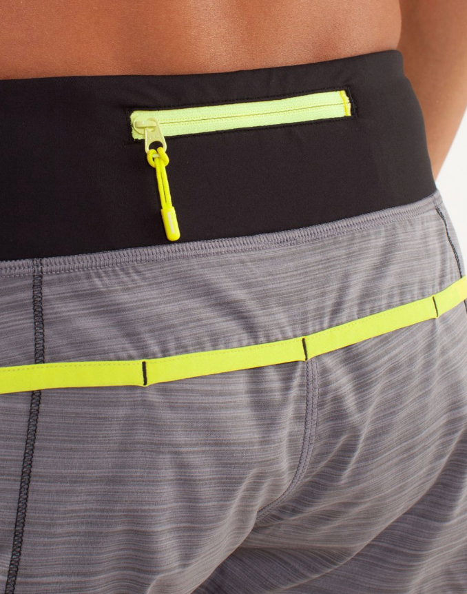Lululemon Run: Speed Short 2.5" Inseam Twisted Stripe Fossil/Split Pea Black Sz 2