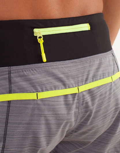 Lululemon Run: Speed Short 2.5" Inseam Twisted Stripe Fossil/Split Pea Black Sz 2