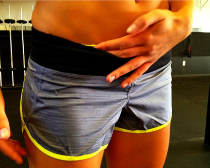 Lululemon Run: Speed Short 2.5" Inseam Twisted Stripe Fossil/Split Pea Black Sz 2