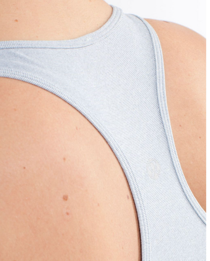 Lululemon Cool Racerback Ghost Blurred Grey Mini Stripe Sz 6