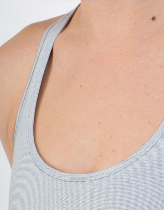 Lululemon Cool Racerback Ghost Blurred Grey Mini Stripe Sz 6