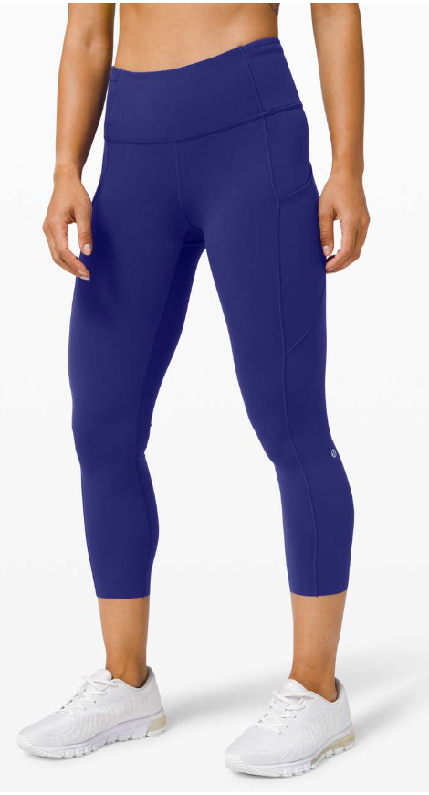 Lululemon Fast and Free High-Rise Crop II 23" Inseam Non-Reflective Larkspur Sz 6