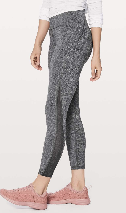 Lululemon Train Times 7/8 Pant 25" Inseam Heathered Black (First Release) Sz 6