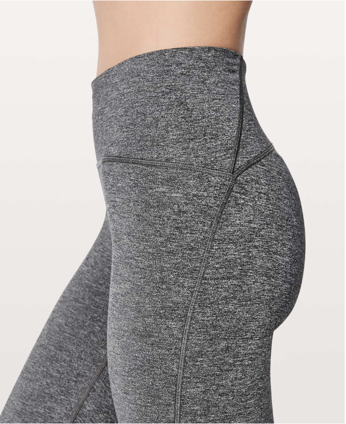 Lululemon Train Times 7/8 Pant 25" Inseam Heathered Black (First Release) Sz 6