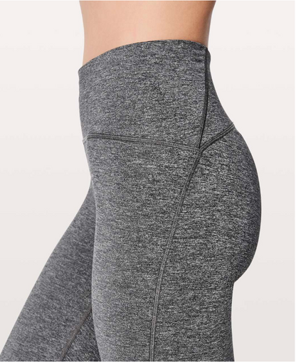 Lululemon Train Times 7/8 Pant 25" Inseam Heathered Black (First Release) Sz 6