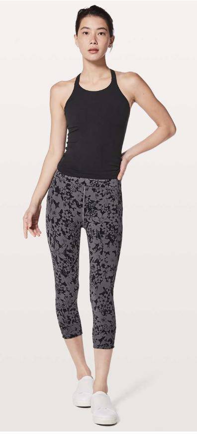 Lululemon In Movement Crop Everlux 19" Inseam Efflorescent Nebula Black Sz 6