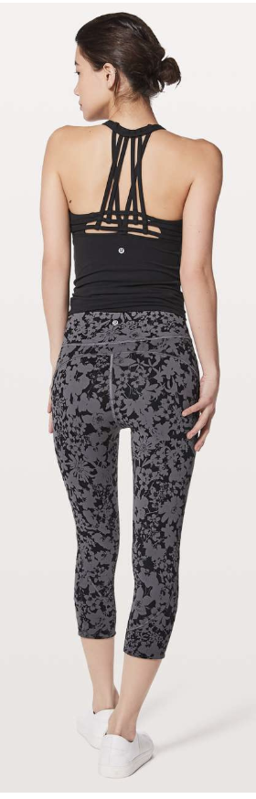 Lululemon In Movement Crop Everlux 19" Inseam Efflorescent Nebula Black Sz 6