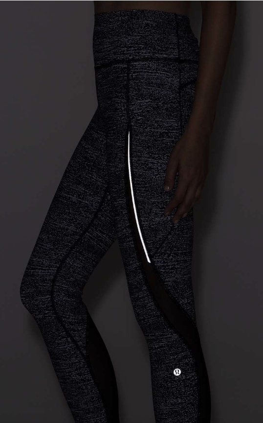 Lululemon Pace Perfect 7/8 Tight 25" Inseam Air Time White Black/Black Sz 6