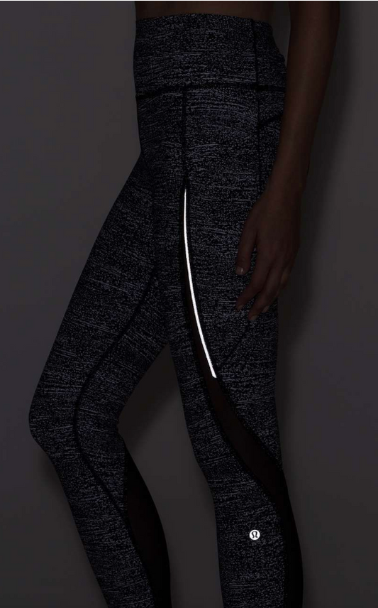 Lululemon Pace Perfect 7/8 Tight 25" Inseam Air Time White Black/Black Sz 6