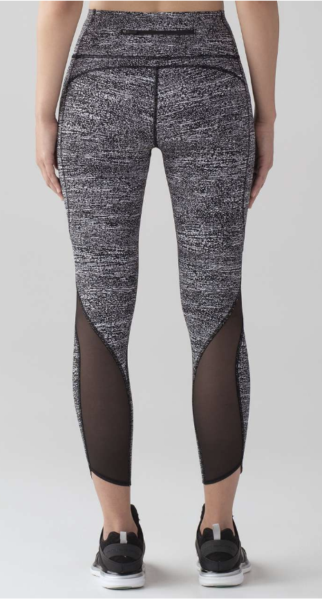 Lululemon Pace Perfect 7/8 Tight 25" Inseam Air Time White Black/Black Sz 6