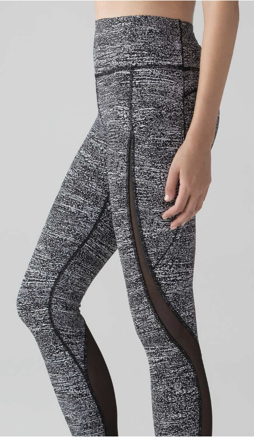 Lululemon Pace Perfect 7/8 Tight 25" Inseam Air Time White Black/Black Sz 6
