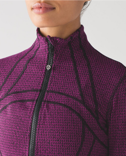 Lululemon Define Jacket Teeny Tooth Deep Fuchsia Black Sz 6