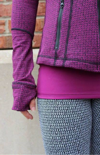 Lululemon Define Jacket Teeny Tooth Deep Fuchsia Black Sz 6