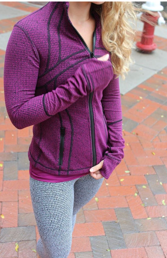 Lululemon Define Jacket Teeny Tooth Deep Fuchsia Black Sz 6