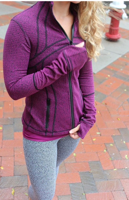 Lululemon Define Jacket Teeny Tooth Deep Fuchsia Black Sz 6