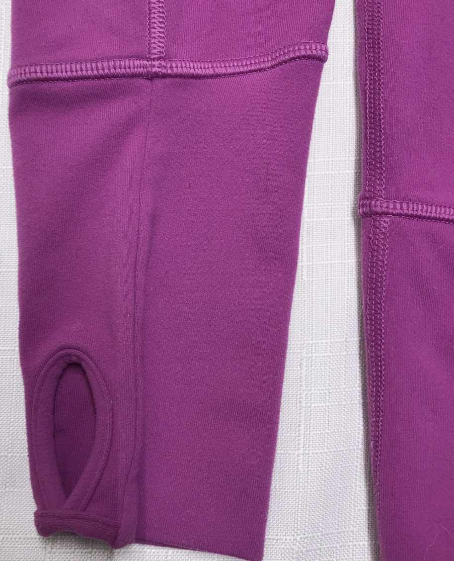 Lululemon In Stride Jacket Full Zip Mock Neck Pockets No Hood Fuchsia Graphite Grey Sz 6