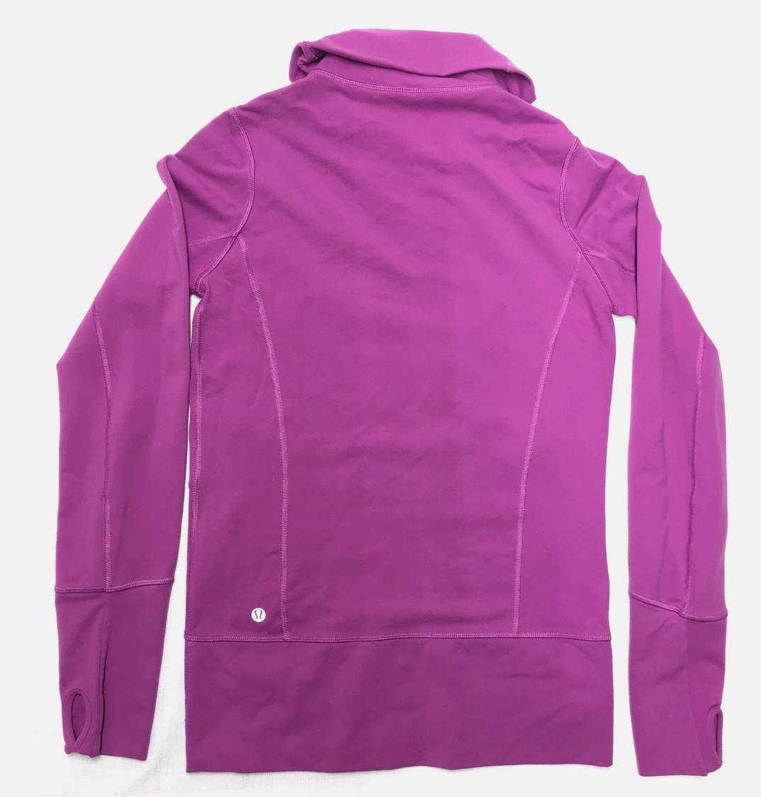 Lululemon In Stride Jacket Full Zip Mock Neck Pockets No Hood Fuchsia Graphite Grey Sz 6