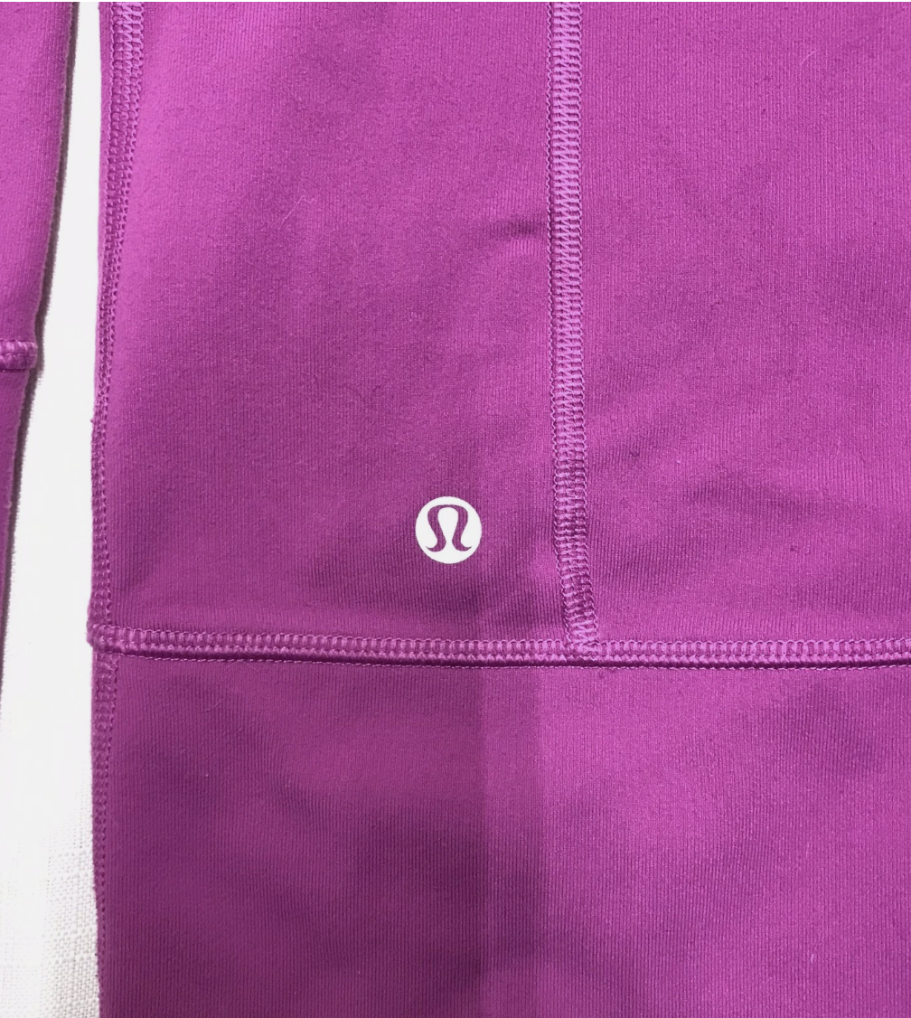 Lululemon In Stride Jacket Full Zip Mock Neck Pockets No Hood Fuchsia Graphite Grey Sz 6