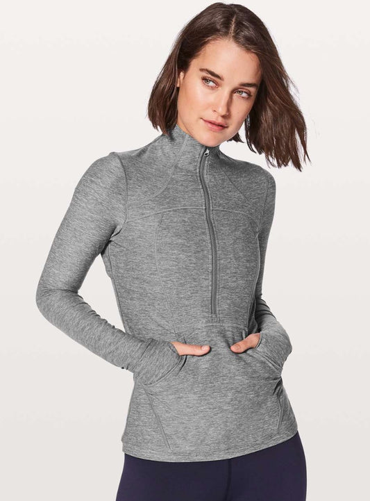 Lululemon Define Pullover Heathered Slate 1/2 Zip Sz 8