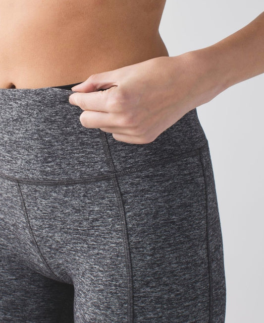 Lululemon Run: Turn Around Tight Heathered Black Sz 8