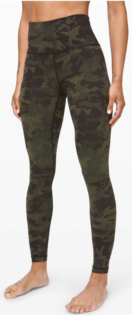 Lululemon Wunder Under High Rise Tight 28" Inseam Incognito Camo Multi Gator Green Sz 2 Brand New