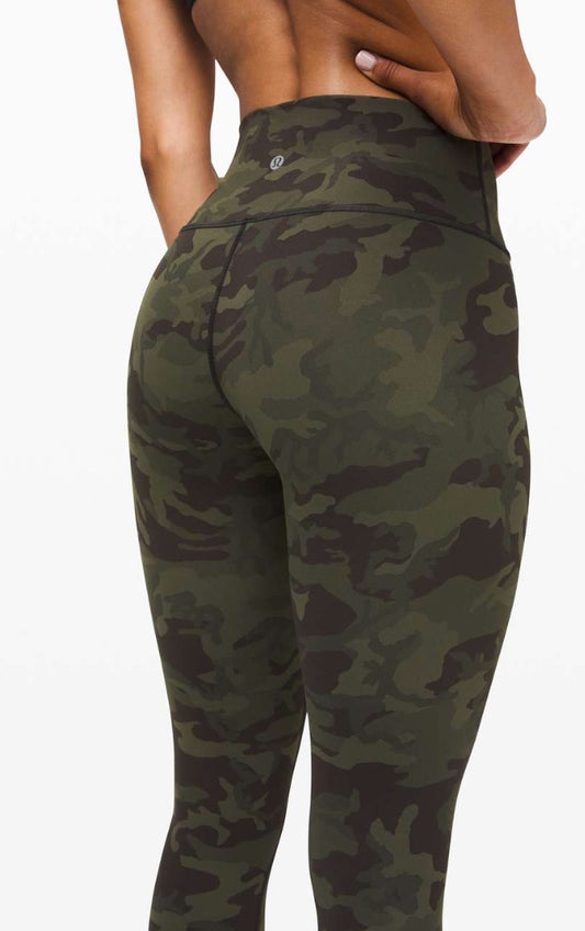 Lululemon Wunder Under High Rise Tight 28" Inseam Incognito Camo Multi Gator Green Sz 2 Brand New