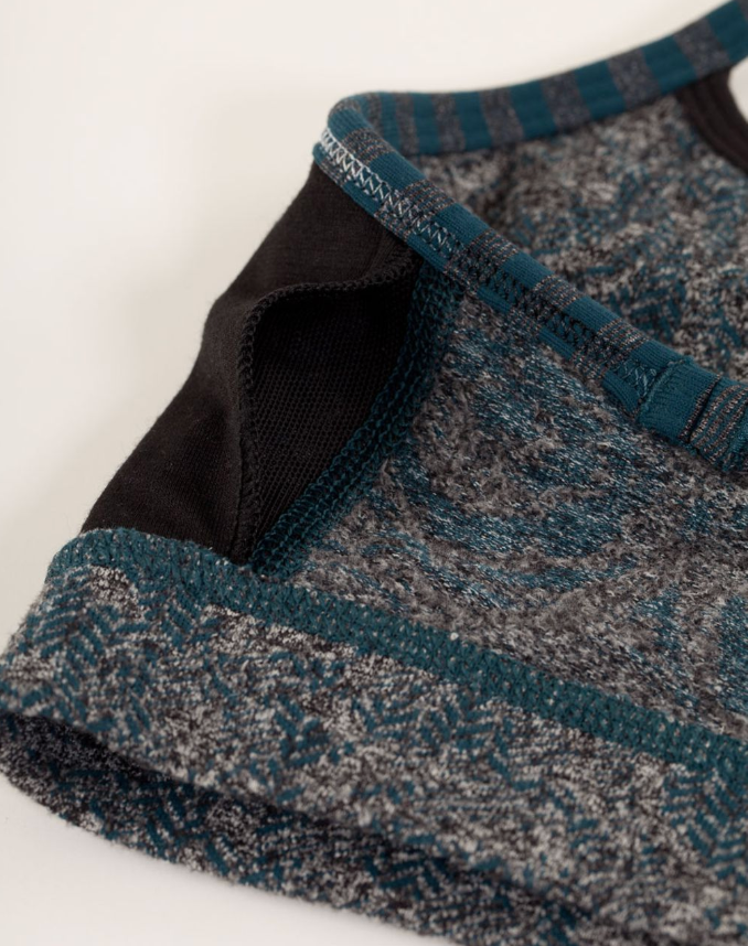Lululemon Flow Y Bra IV Sports Bra Rose Herringbone Black/Half Micro Macro Alberta Lake Heathered Black Sz 2