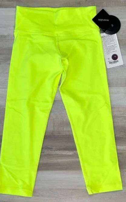 Lululemon Wunder Under Tight 21" Inseam ORIGINAL RELEASE RARE Highlight Yellow Sz 2