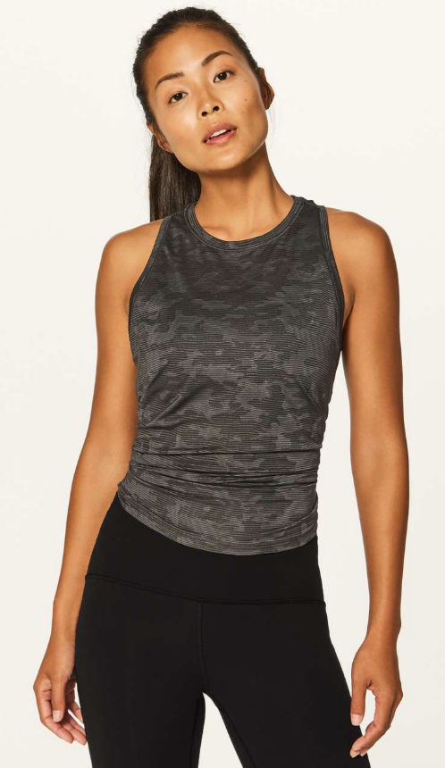 Lululemon Miles Ahead Tank (Camo) Deep Camo Green Sz 4