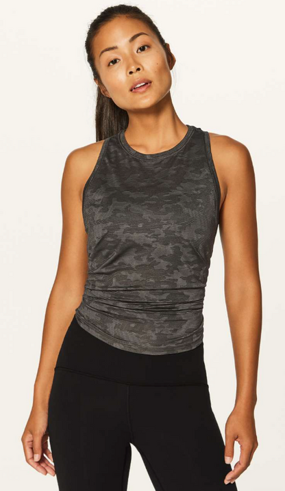 Lululemon Miles Ahead Tank (Camo) Deep Camo Green Sz 4