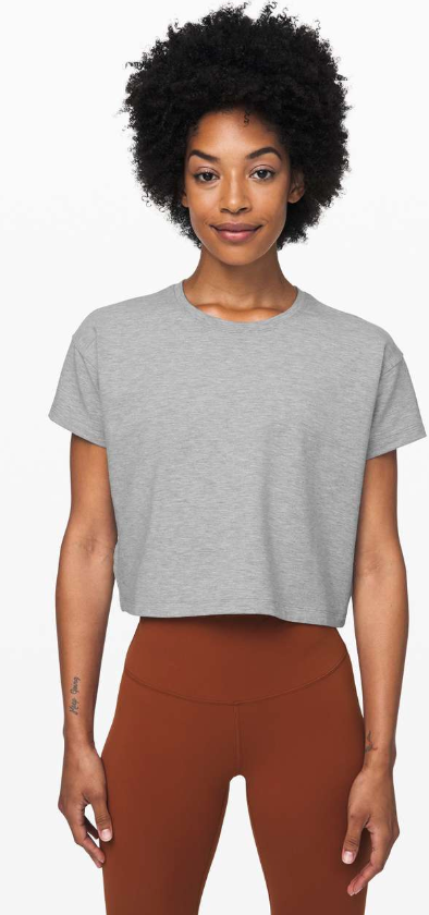 Lululemon Cates Tee Heathered Core Light Grey (First Release) Sz 4