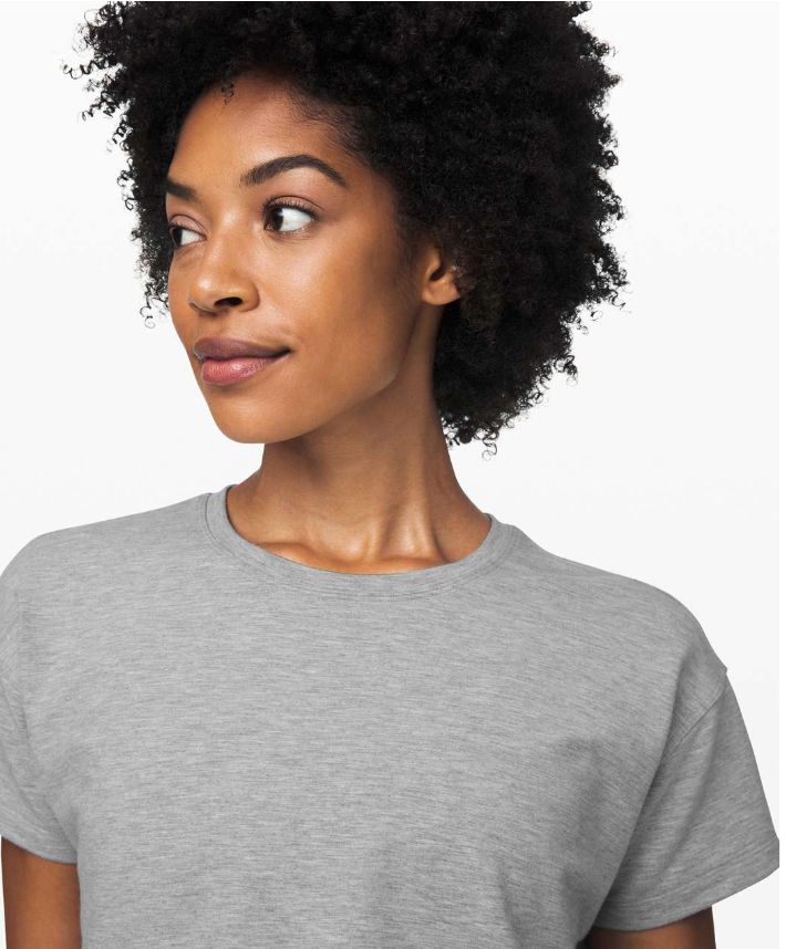 Lululemon Cates Tee Heathered Core Light Grey (First Release) Sz 4